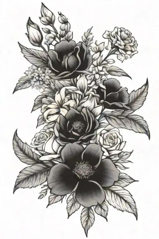 Birth Flower Bouquet Using