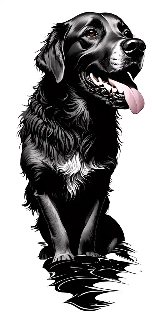 Golden Retriever With Greek Mythology And Surf Themes