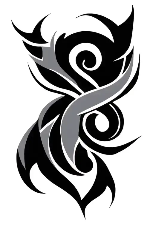 Black Color Tribal Tatto Design