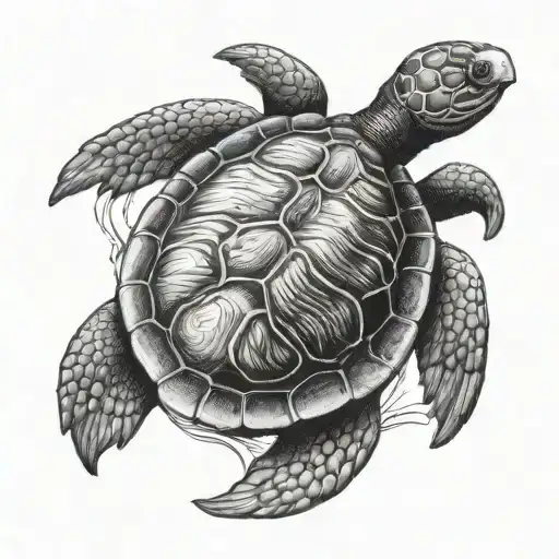 Shellback Turtle With An Anchor
