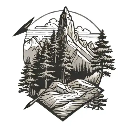 Mountain Trees Arrow