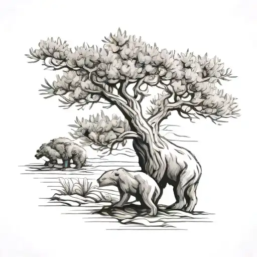 Olive Tree Coming From A Bears Back