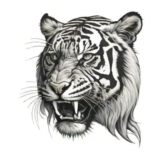Tiger Head Roaring
