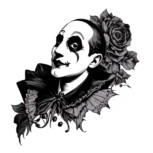 Pierrot Heartbreak For A Male Tattoo Design