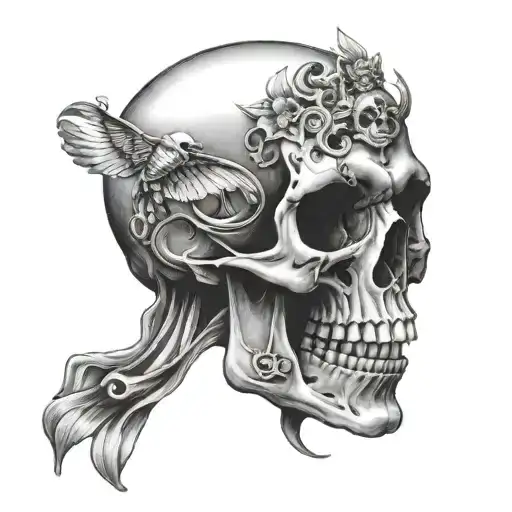 Skull Taking Off Mask