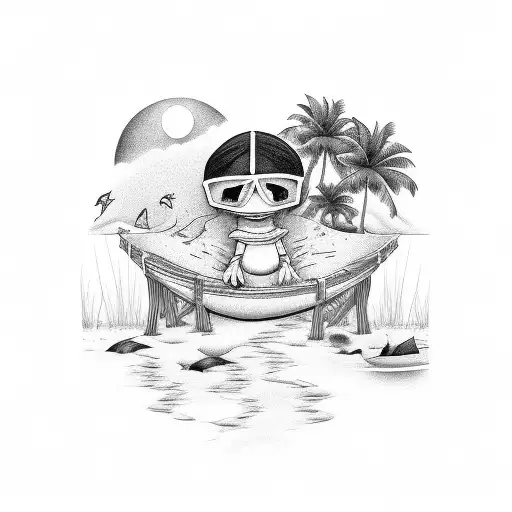 Beach Scene In The Moonlight