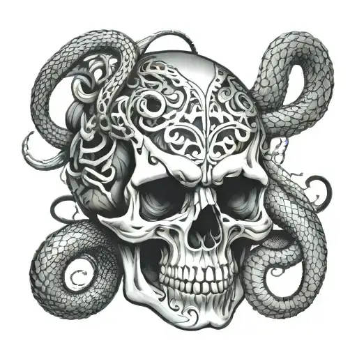 Skull An Snakes