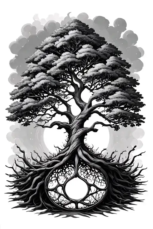 Tree Of Life Intertwined Symbolizing Strength And Resilience