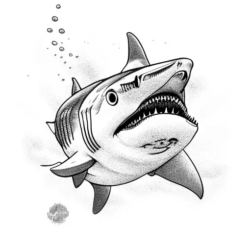 Shark Relaxing In Pool