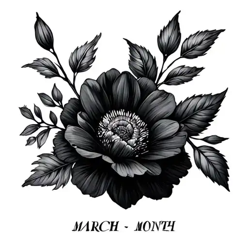 March And February Birth Month Flowers Intertwined