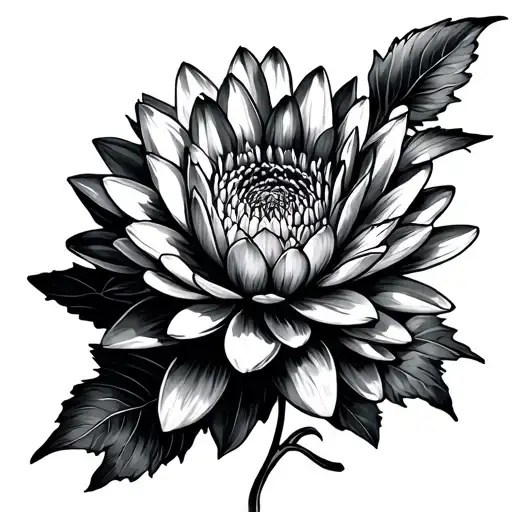 Chrysanthemum And Water Lily
