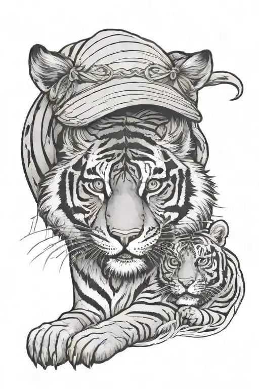 Tiger Protecting Old Lady