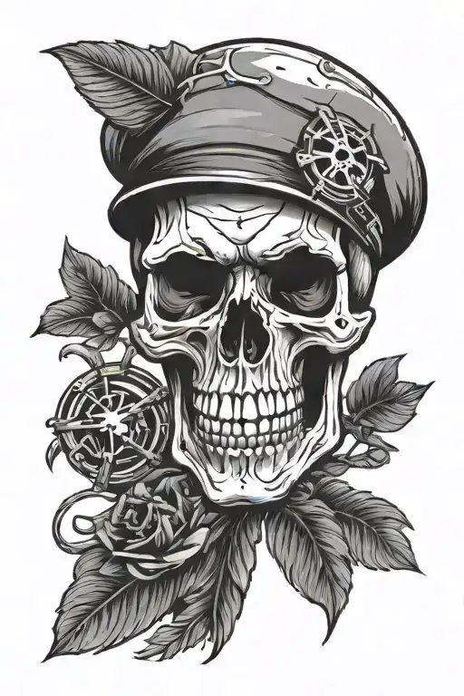 Skull With A Crete Punk Rock Inspired
