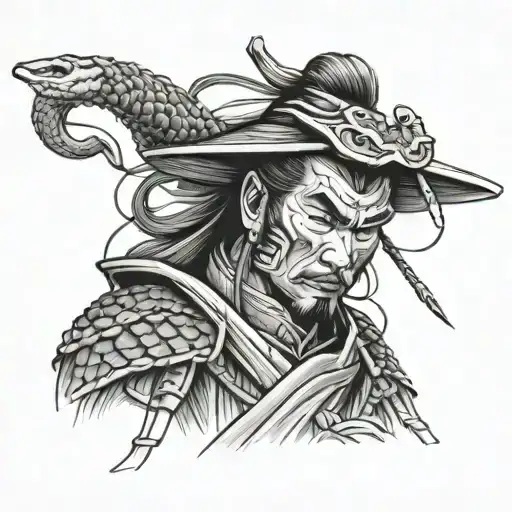 Samurai With A Snake