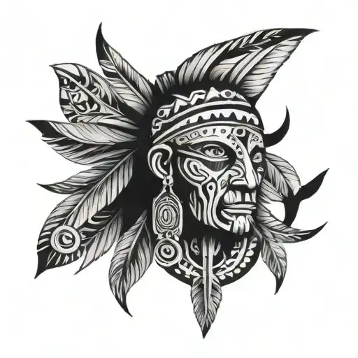 Totem Native Lakota Pole Inspired Design Incorporating