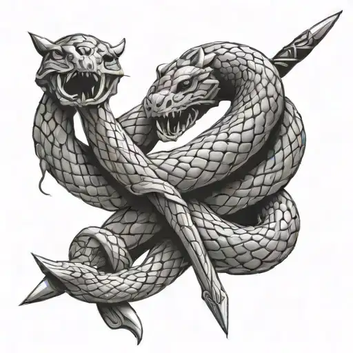 Snake Wrapped Around Viking Sword