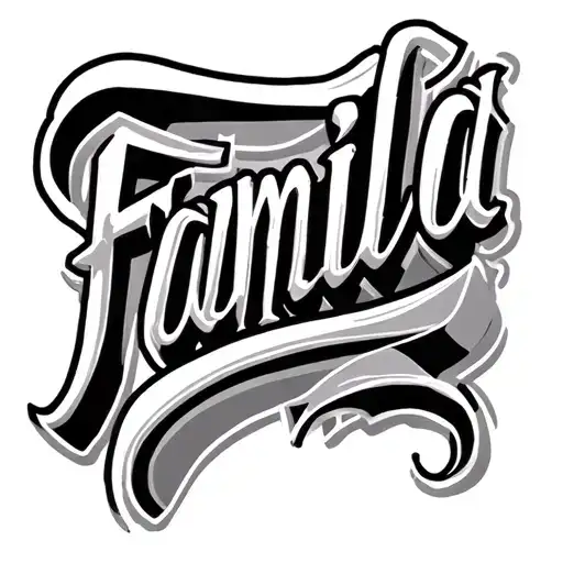 Familia Lettering Tattoo Design