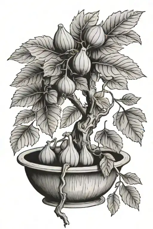 Fig Tree In Wooden Tub