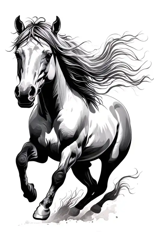 White Horse Galloping