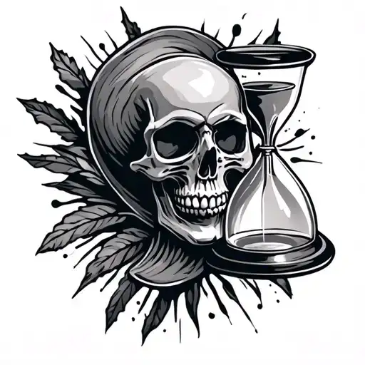 Hour Glass With Skull
