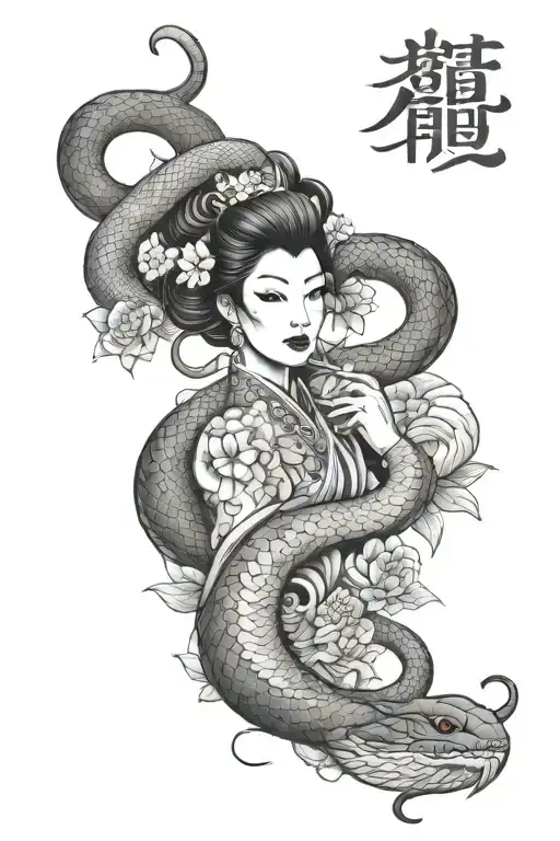 Snake And Geisha