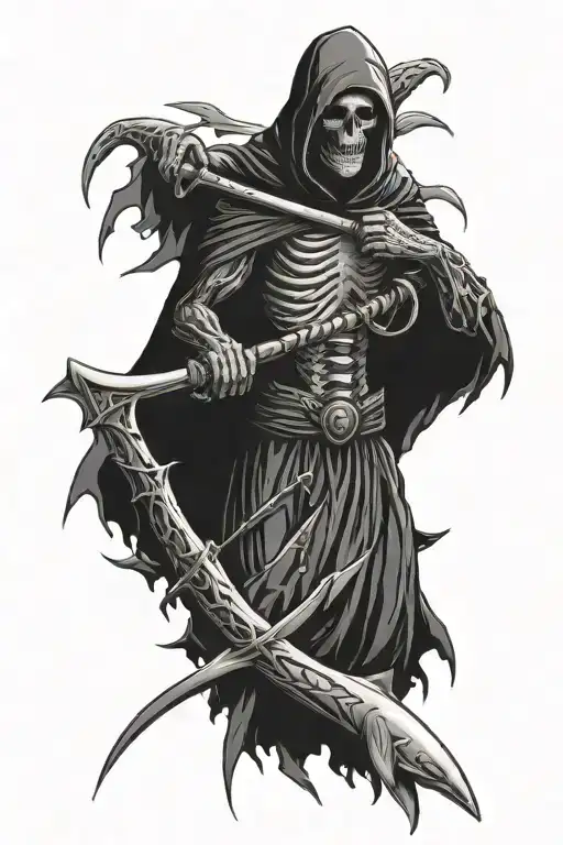 Grim Reaper Protecting The Sharks Swimming