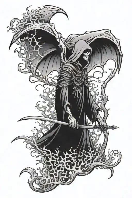 Grim Reaper Protecting The Coral Reef Scene