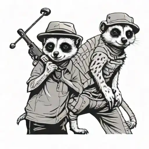 A Meerkat Playing Golf With Your Granddad As The Caddy