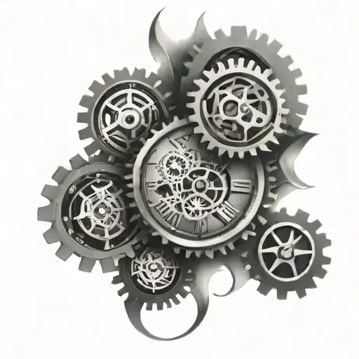 Clock Face With Gears Forming The Shape