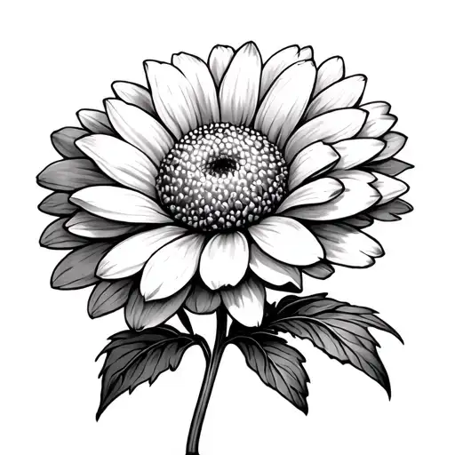 Chrysanthemum Aster Black And White
