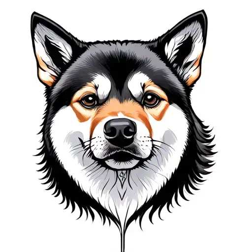 Stylized Guardian Shiba Dog In A Spiritual Art Style