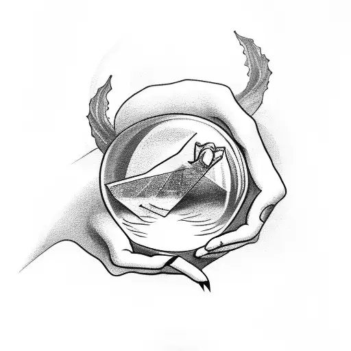 Mystical Witch Holding A Crystal Ball