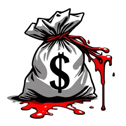 Second St Sign With Money Bag N Blood Spilling Put