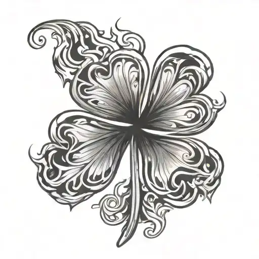 Four Leaf Clover On Fire