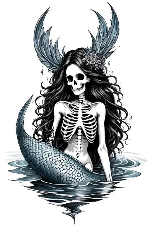 Mermaid Siren Evil Skeleton