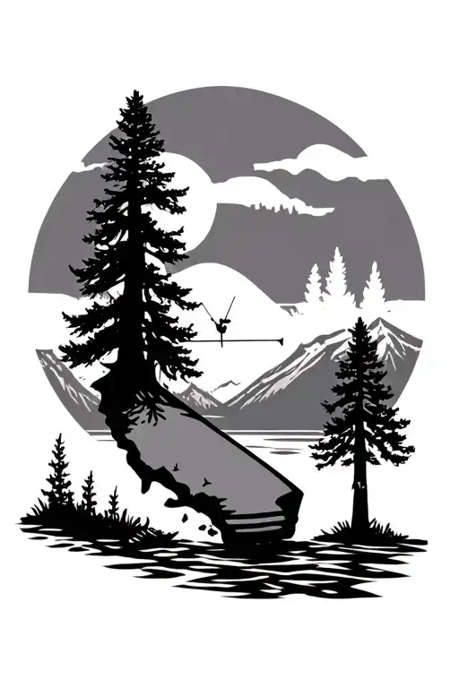 California Colorado Flag Camping Fishing Nature Minimalistic