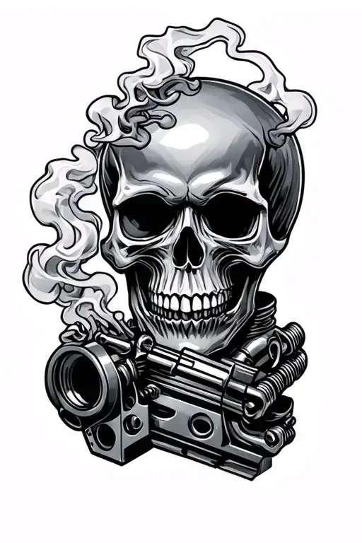 Skull Motor Piston Drugs Smoking
