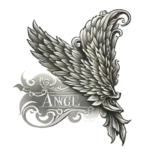 Angel Wing With Scarlett Written Down The Side