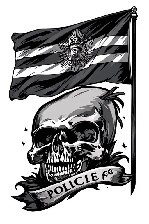 Police Flag Embedded Inside