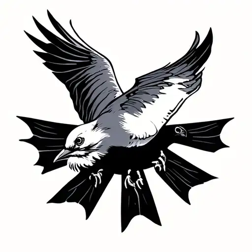 Bird Flying Towards The Sun