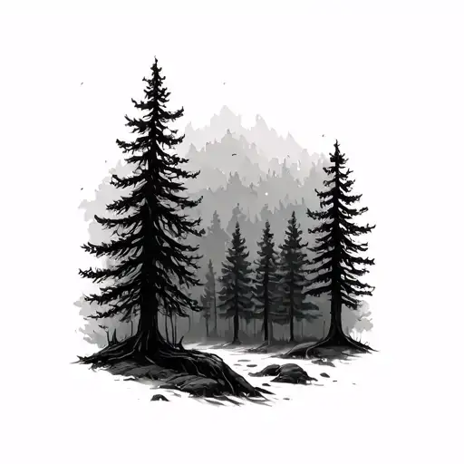 Forest Trees Looking