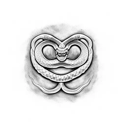 A Snake Wrapped Around Of A Sword Tongue Out