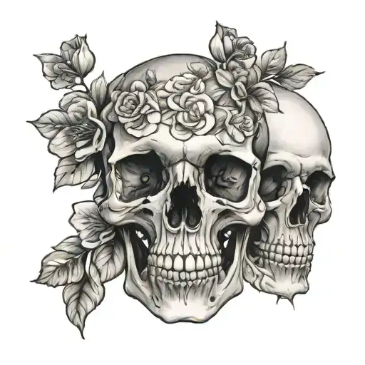 Flowers Growing Out Of Skull