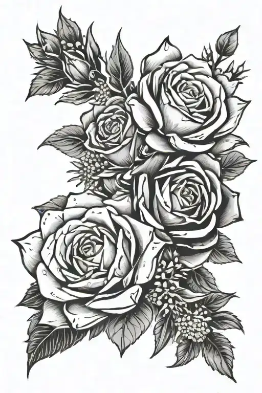 Rose And Cactus And Lily Flowers