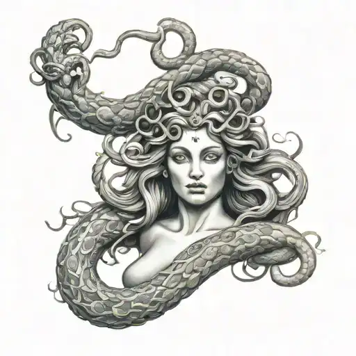 Medusa With Her Serpent Hair