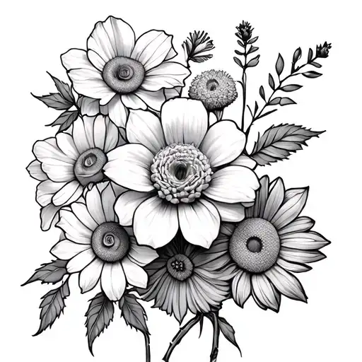 Roses Daffodils Chrysanthemum Marigold Delphinium Daisy