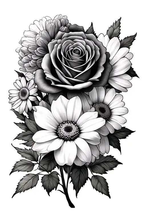 Roses Daffodils Chrysanthemum Marigold Delphinium Daisy