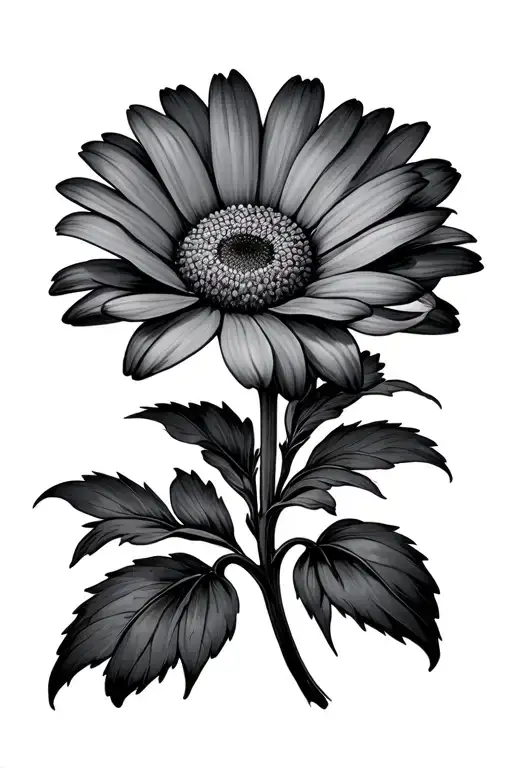 Daisy Flower With Stem Wrapped