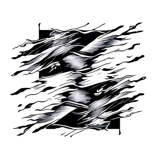 Single Line Rectangle With Rip Down The Middle Modern