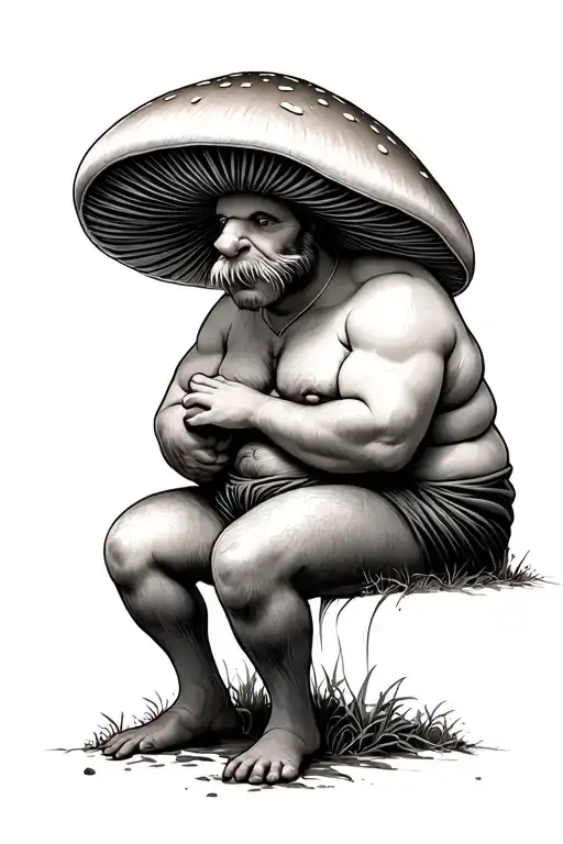 Mushroom Fat Guy Sitting